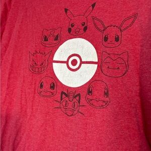 Pokémon Red Cotton Tee Shirt Size Large
